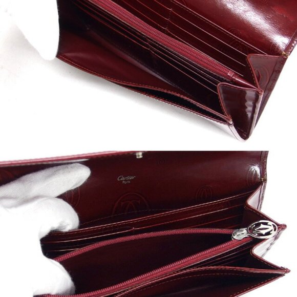 CARTIER Happy Birthday Bifold Long Wallet Bordeaux [Deep Red] - Picture 4 of 10
